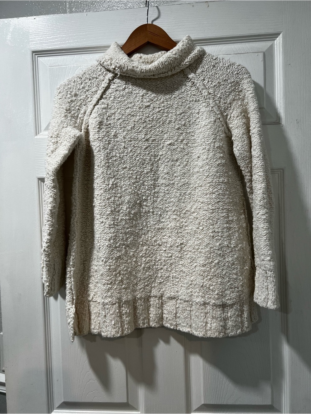 Moth Cream Bouclé Turtleneck Sweater